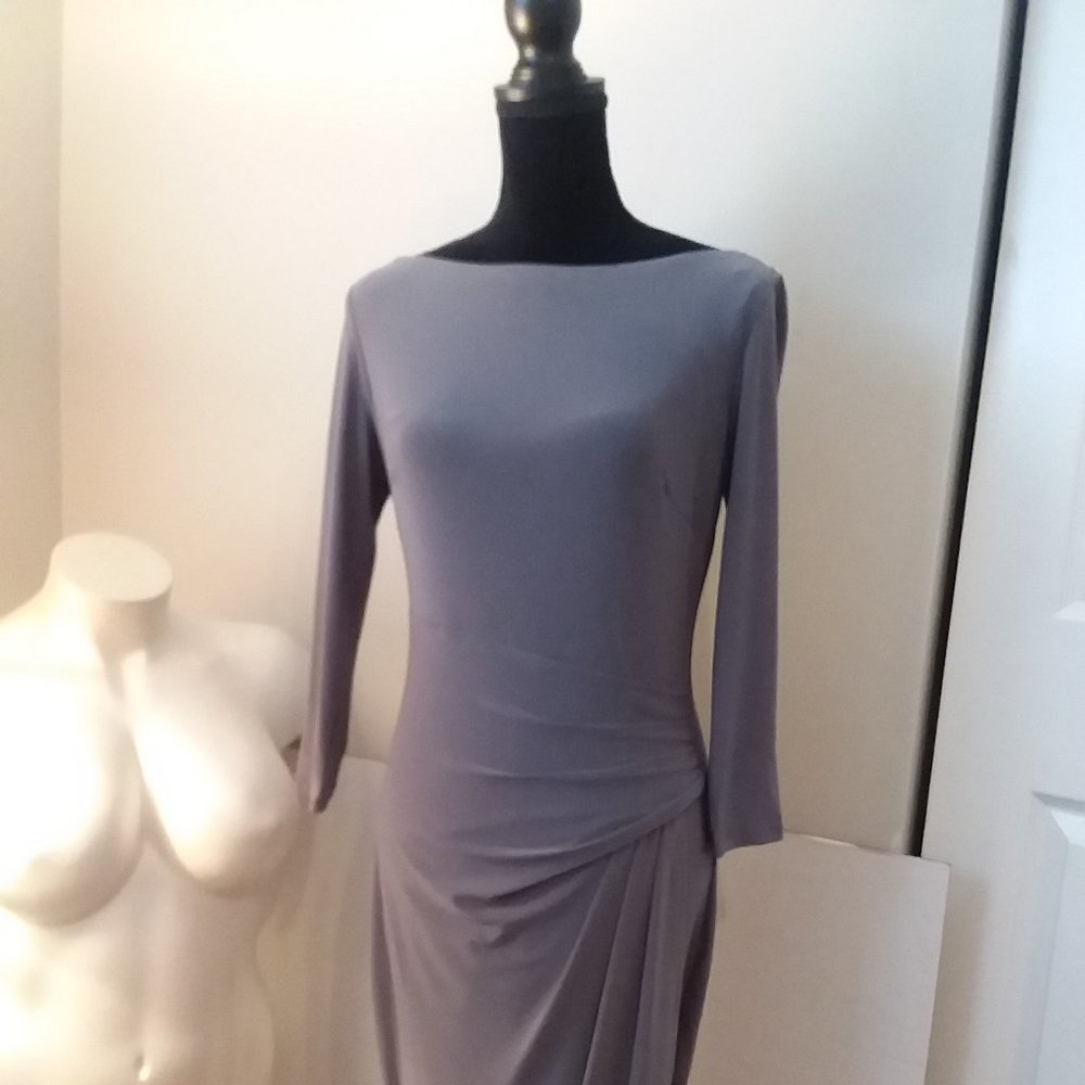 Gray Lauren by Ralph Lauren Ruched Wrap Dress